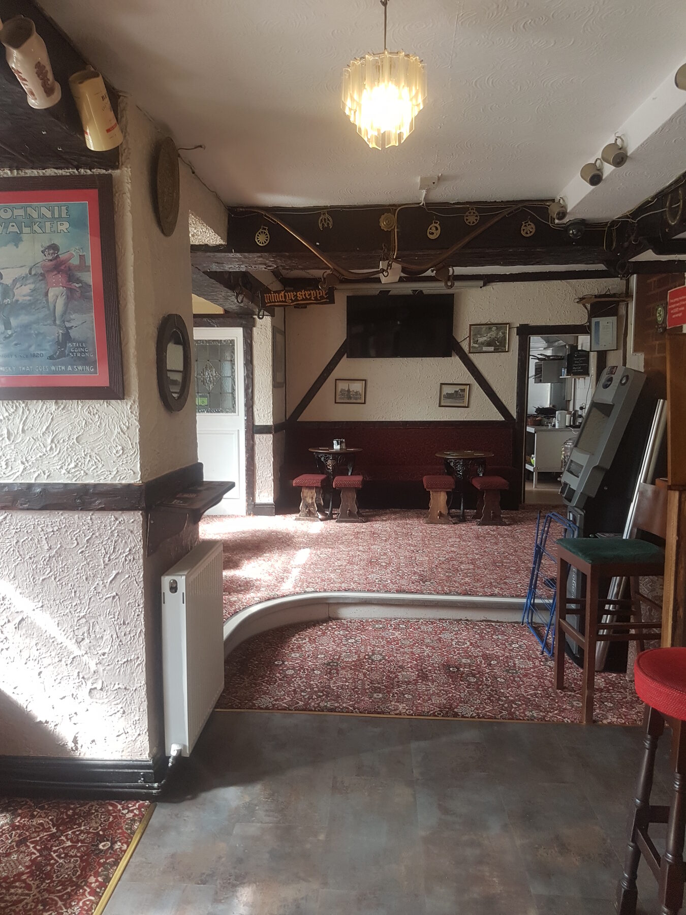 Dining area inside The Queen's Head
